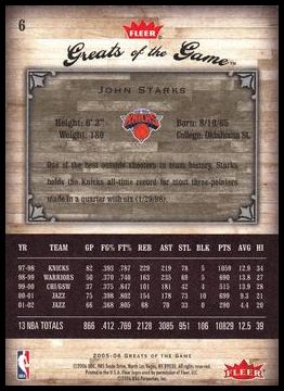 2005-06 Fleer Greats of the Game